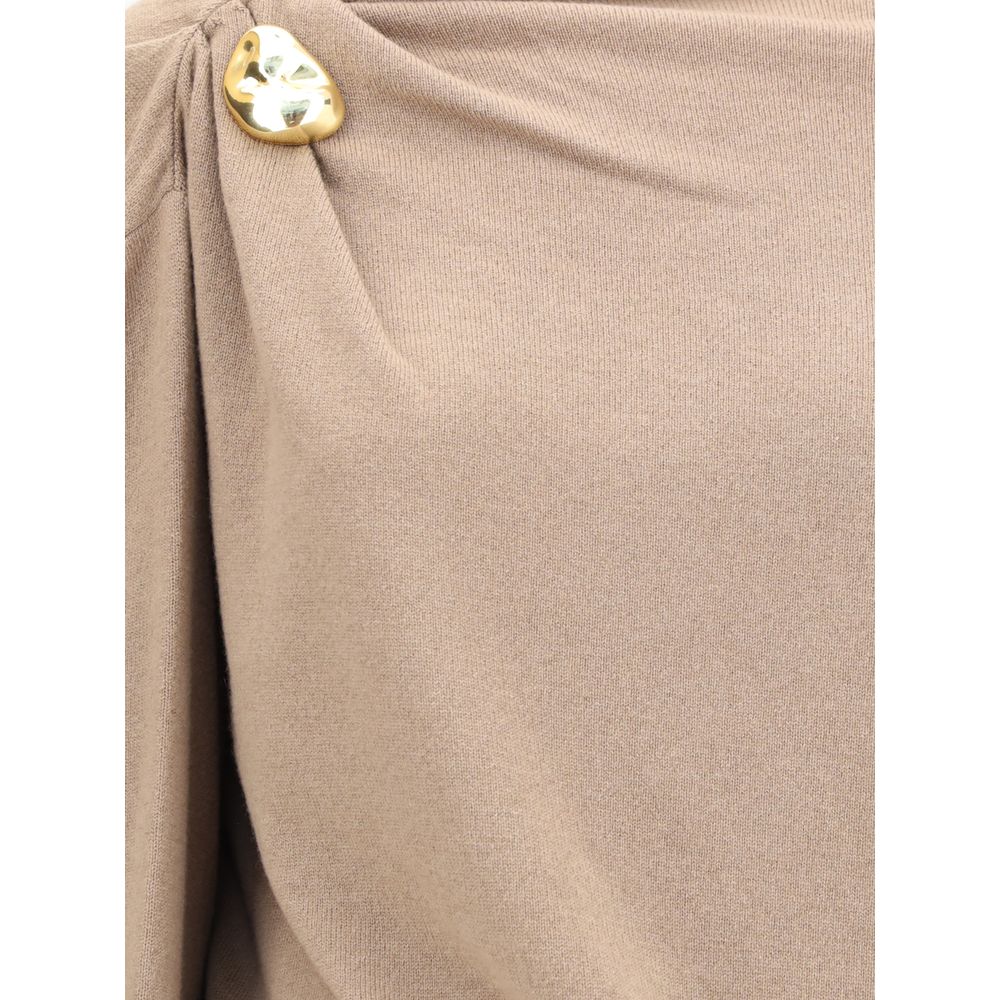 Fabiana Filippi Beige Fleece Wool Casual Dress Fabiana Filippi