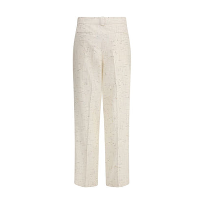 Fabiana Filippi Cream Cotton Casual Pants Fabiana Filippi