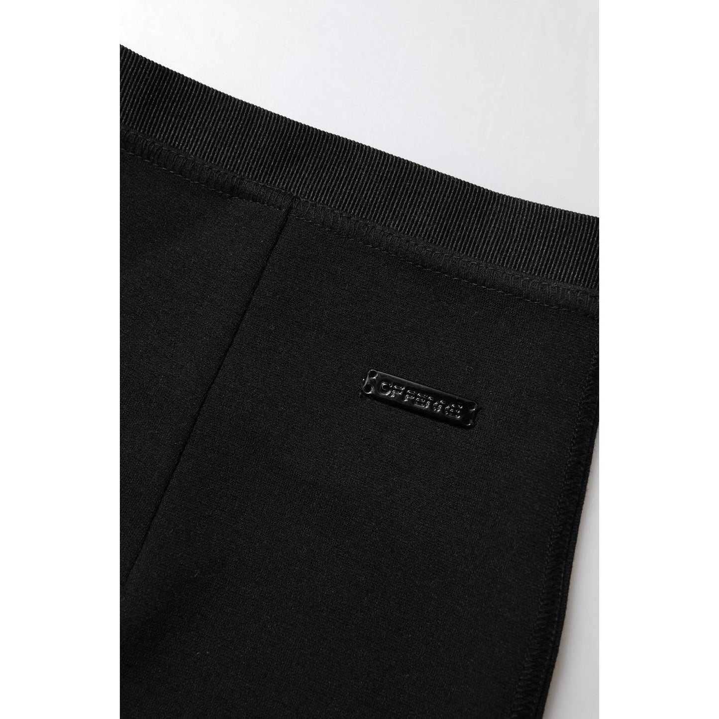GF Ferre Black Polyester Pencil Cut Knee Length Skirt