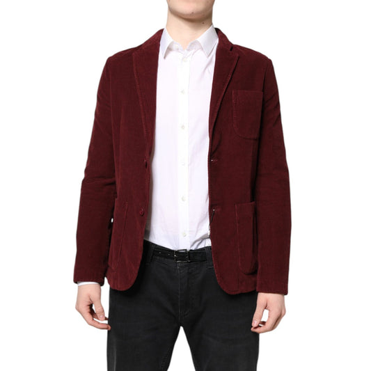 GF Ferre Maroon Corduroy Regular Fit Men Coat Blazer Jacket GF Ferre