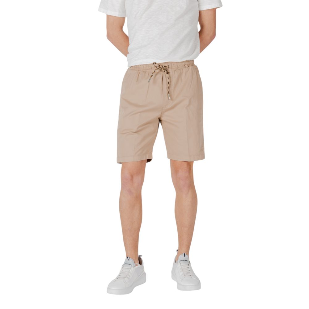 Gianni Lupo Beige Cotton Bermuda Shorts