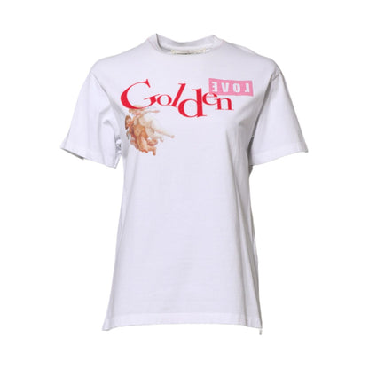 Golden Goose White Printed Round Neck T-shirt