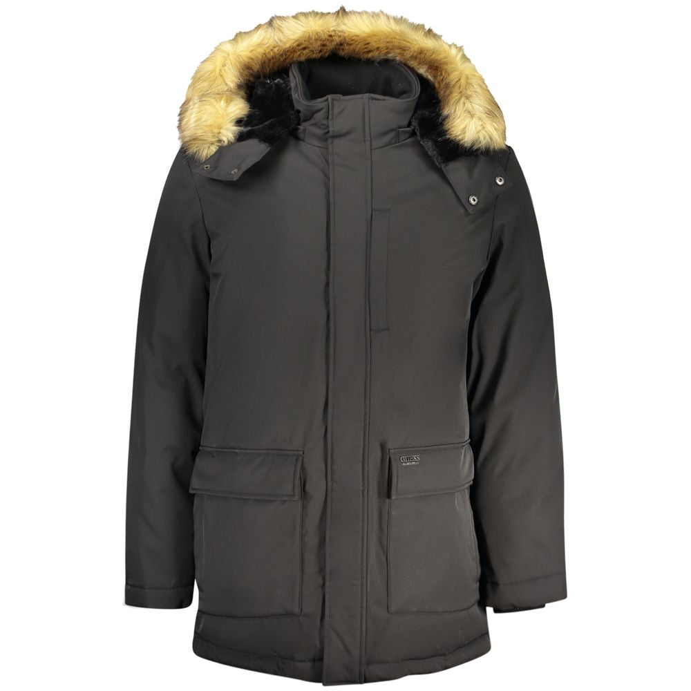 Guess Jeans Black Polyester Mens Jacket 1728,67403481248,Black,Clothing,Guess Jeans,Jackets & Coats - Clothing,L,M,Men,New with tags,Parkas - Jackets & Coats - Clothing,XL,XXL