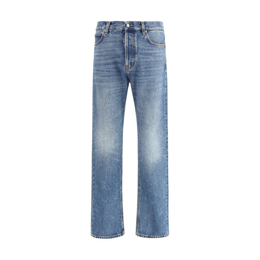 Haikure Blue Cotton Straight-Leg Jeans