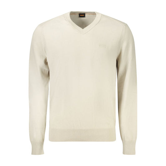 Hugo Boss Beige Cotton Men's Long Sleeve Shirt