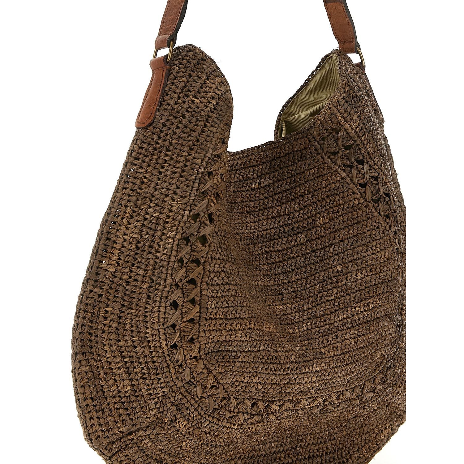 Ibeliv Brown Raffia Shoulder Bag