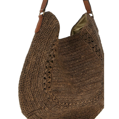 Ibeliv Brown Raffia Shoulder Bag