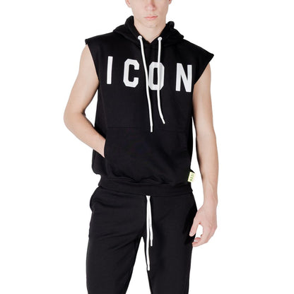 Icon Black Cotton Hoodie