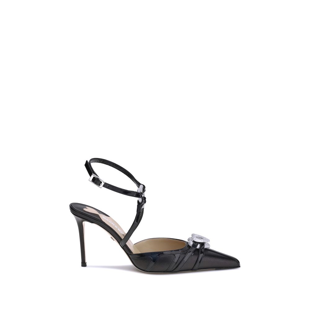 MACH & MACH Black Napa Leather / Calf Bos Taurus High Heel Pumps