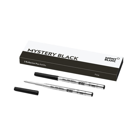 MONTBLANC Mod. MISTERY BLACK - BALLPOINT PEN REFILLS - FINE - 2 PCS FASHION ACCESSORIES