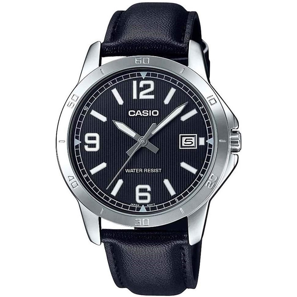 CASIO COLLECTION Mod. CASUAL DATE. LEATHER - BLACK WATCHES