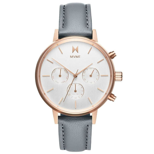 MVMT Gray Leather Dress Watch