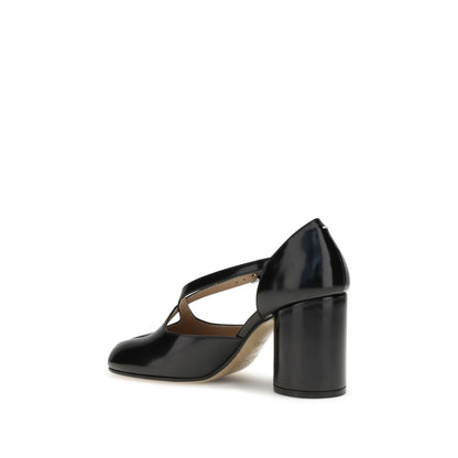 Margiela Black Calf Leather Bos Taurus High Heel Pumps