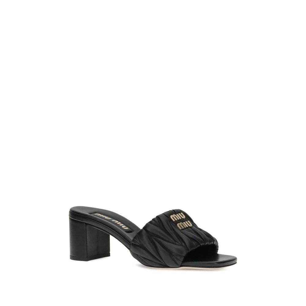 Miu Miu Black Lamb Ovis Aries Aries Stiletto Heel Sandals