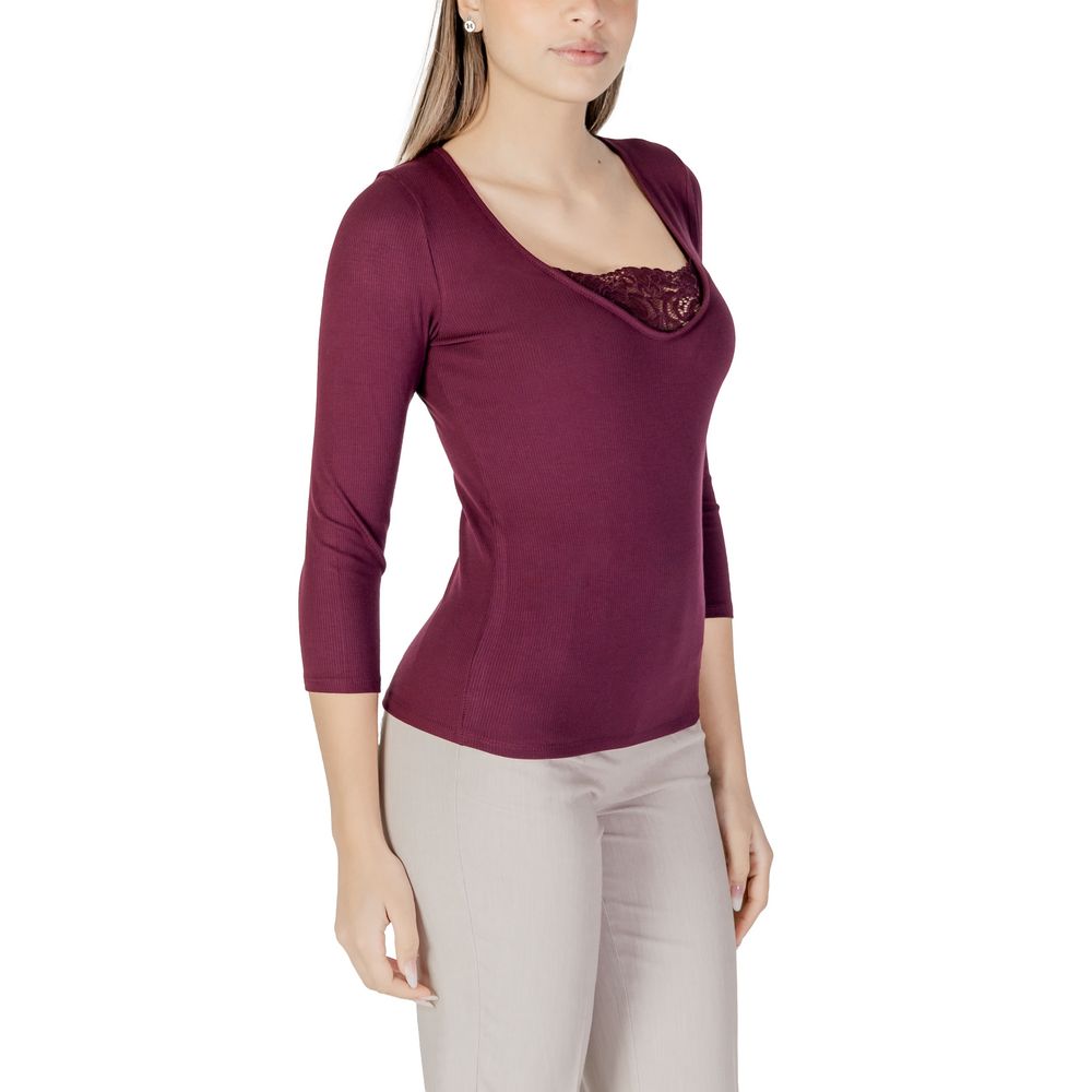 Morgan De Toi Purple Viscose Long Sleeve T-Shirt