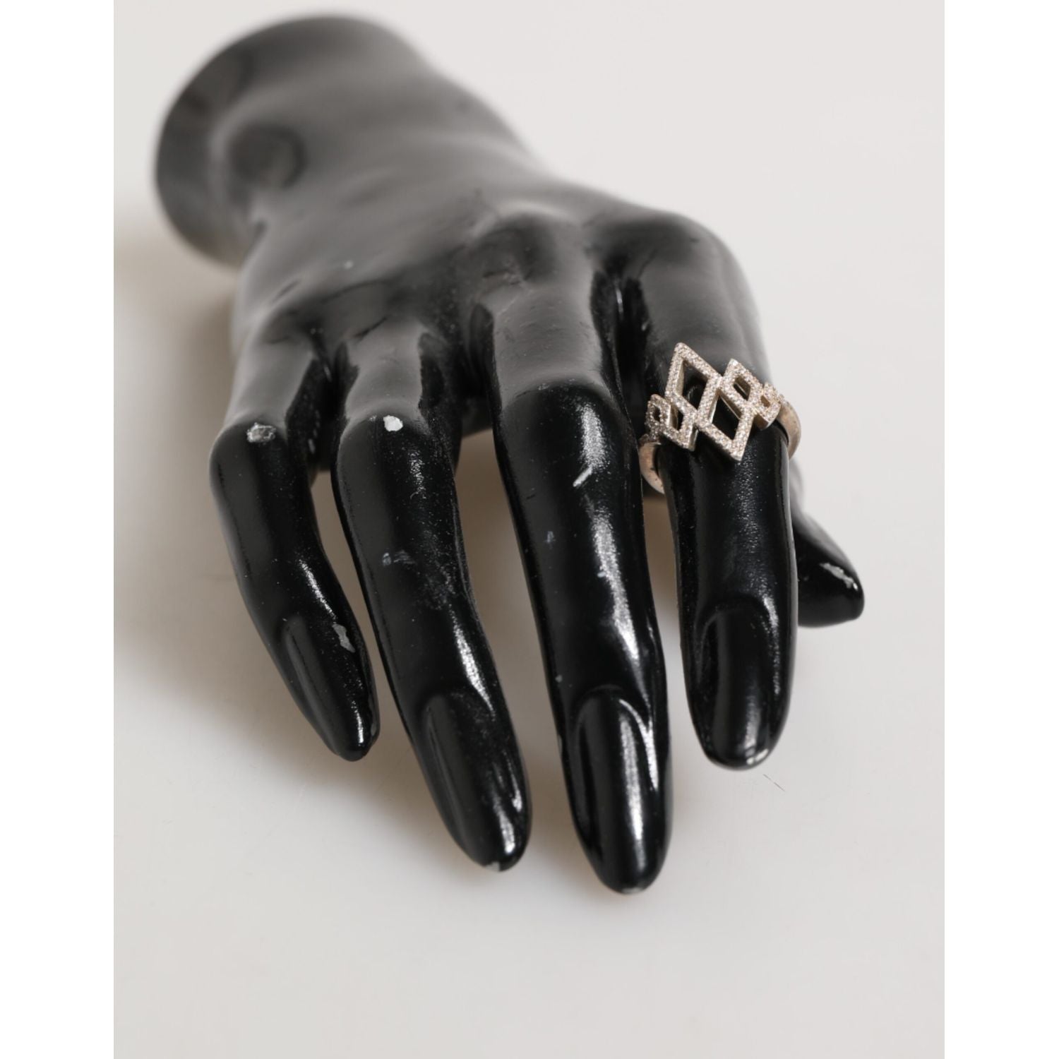 Nialaya Geometric Diamond Shape Pave CZ Crystal Jewelry Ring