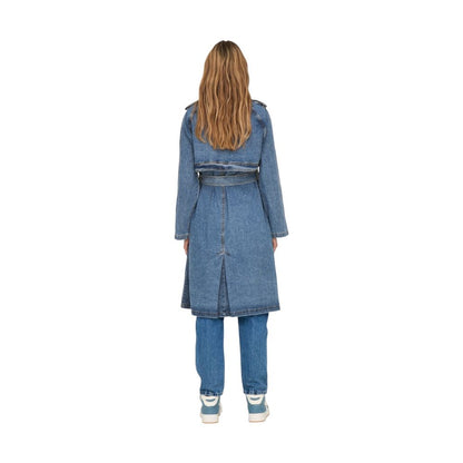 Only Blue Cotton Trench Coat