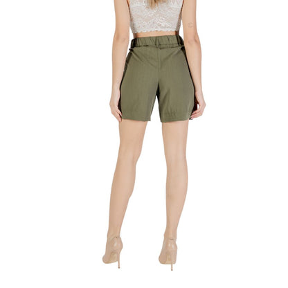 Only Green Viscose Bermuda Shorts