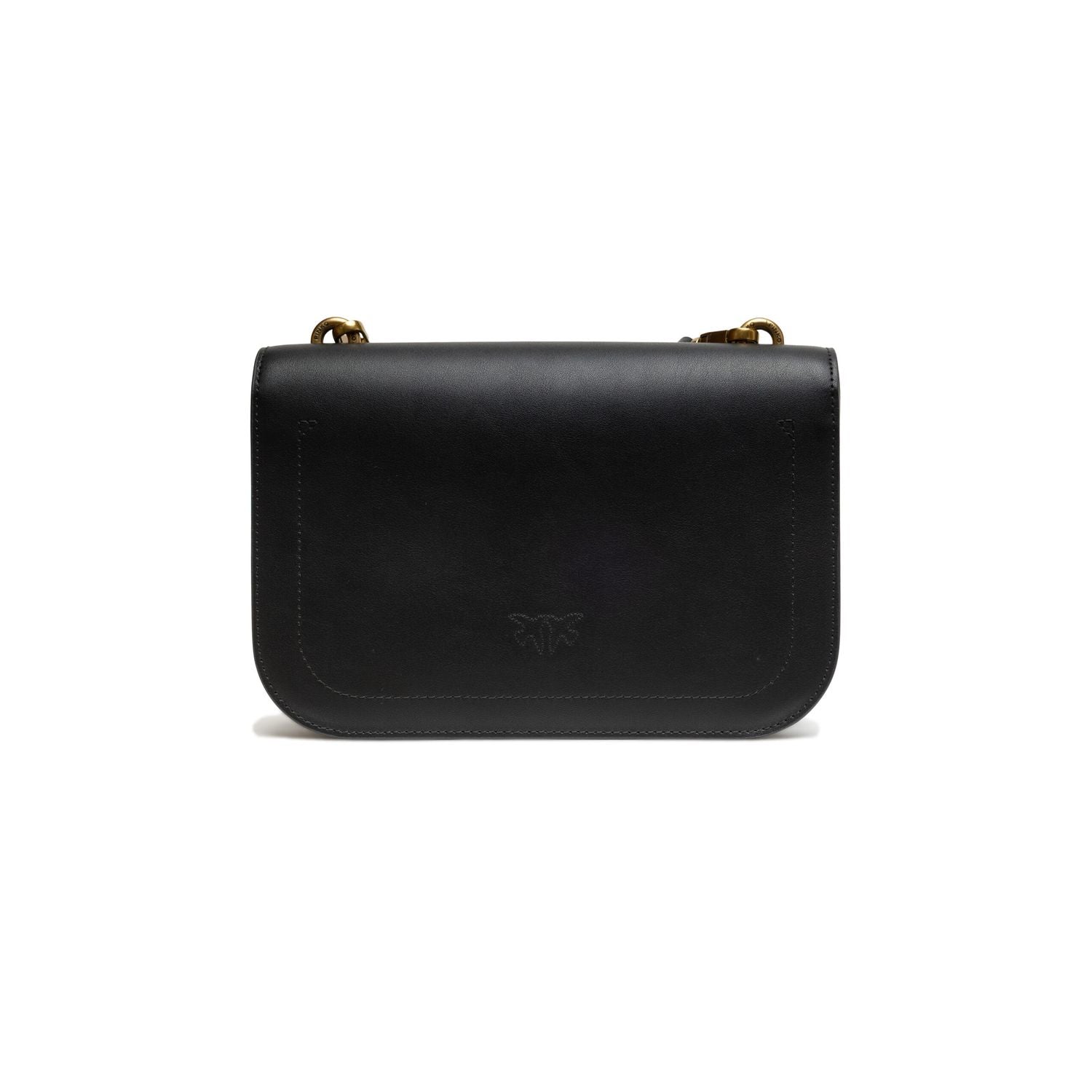 PINKO Black Leather Love Bell Classic Shoulder Bag