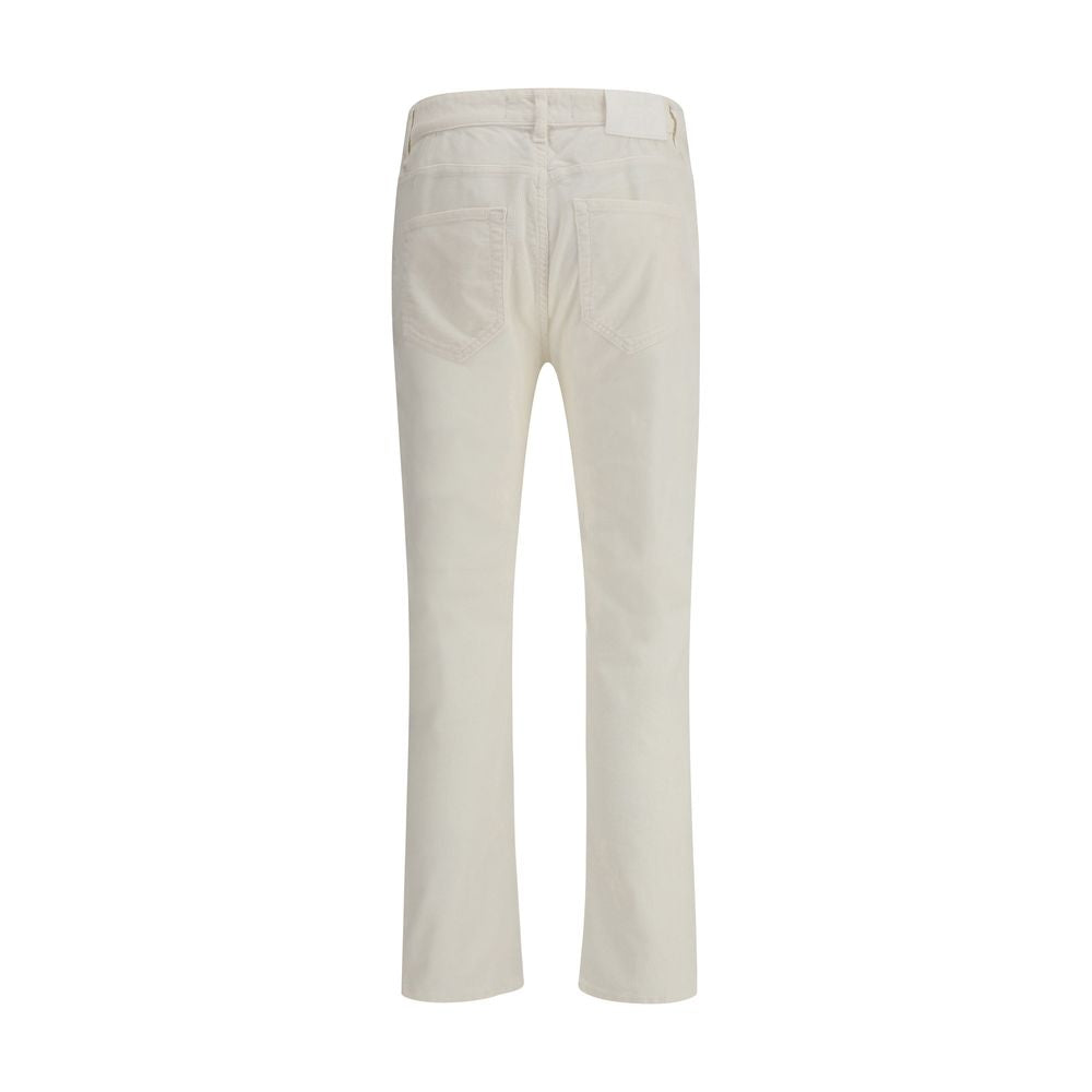 PT Torino White Cotton Casual Pants
