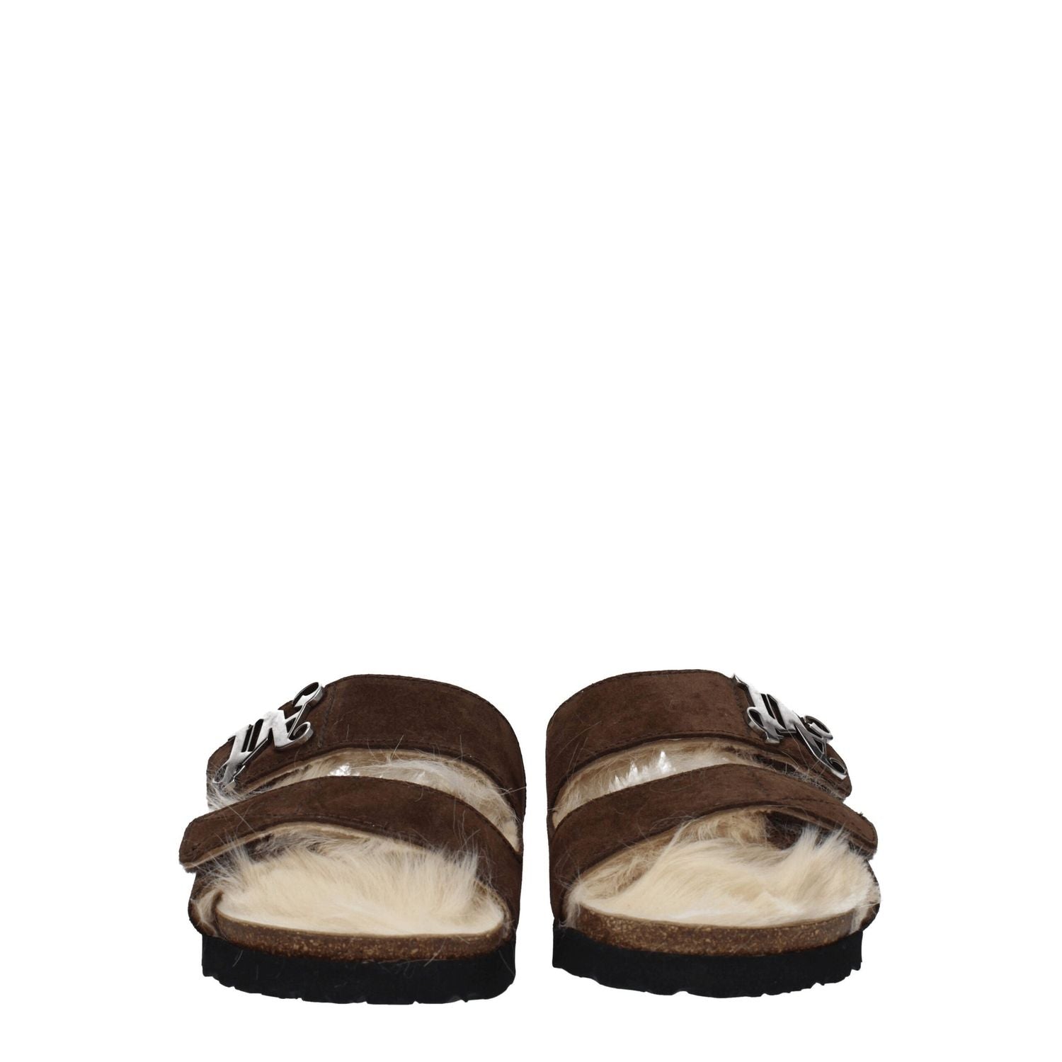 Palm Angels Brown Leather Slippers