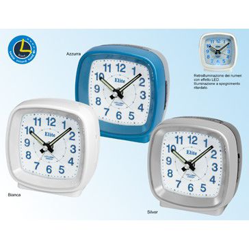 ELITE SVEGLIA ANALOGICA SILVER/ SILVER ALARM CLOCK CLOCKS,Sveglia