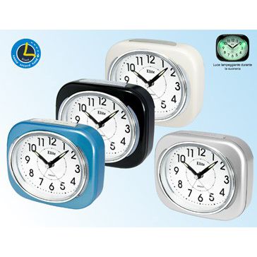 ELITE SVEGLIA ANALOGICA SILVER/ SILVER ALARM CLOCK CLOCKS,Sveglia