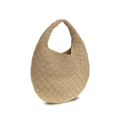 Saint Laurent Beige Raffia Shoulder Bag