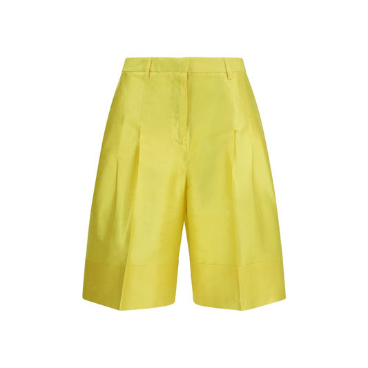 Sara Roka Bicolor Silk Bermuda Shorts