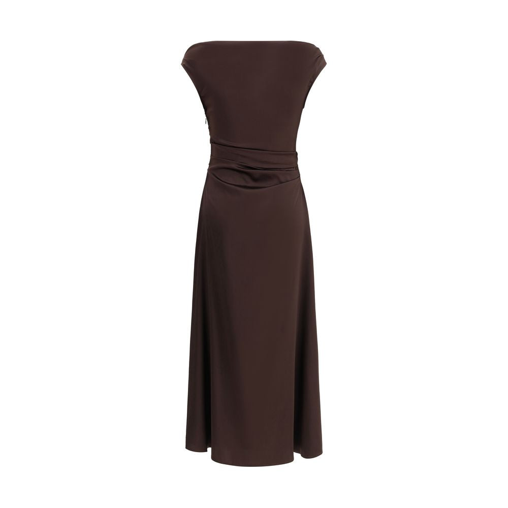 Staud Brown Silk Cocktail Dress