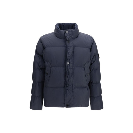 Stone Island Blue Polyamide Full-Length Jacket