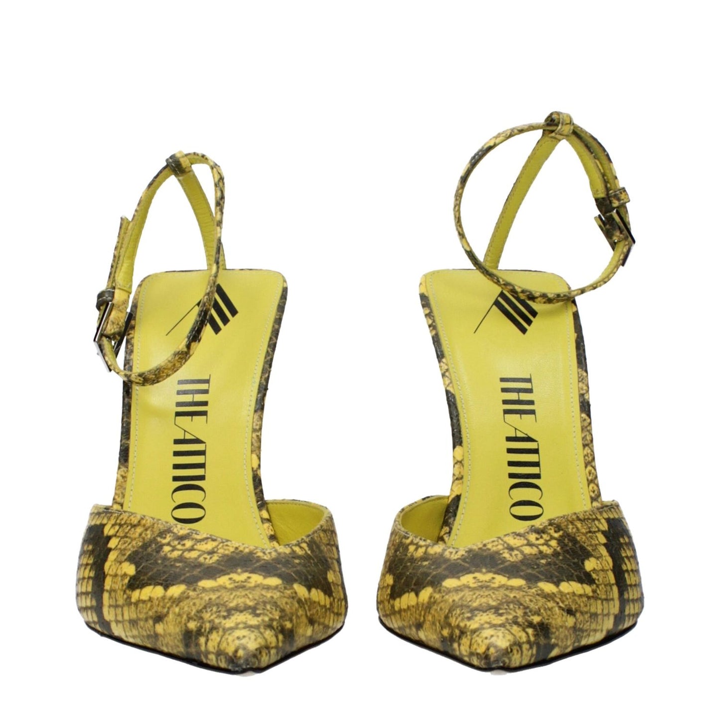 The Attico Yellow Leather High Heel Pumps