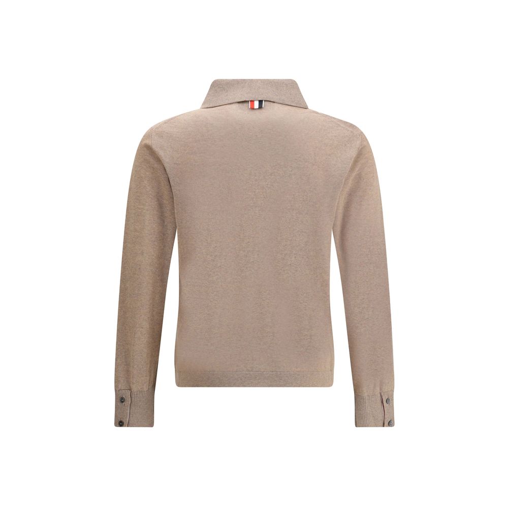 Thom Browne Beige Fleece Wool Cardigan Thom Browne