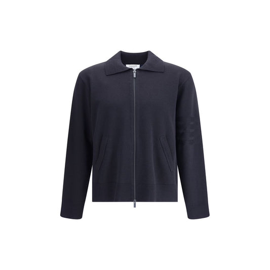 Thom Browne Blue Fleece Wool Cardigan Thom Browne