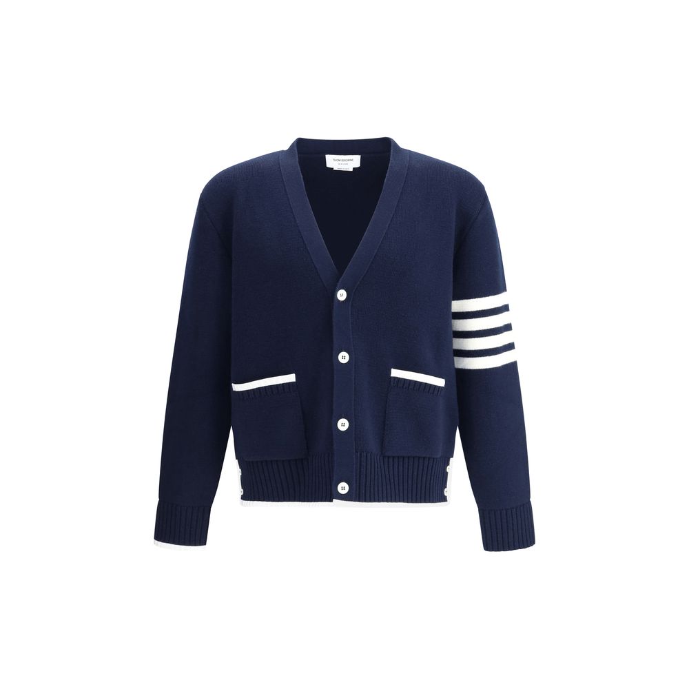 Thom Browne Blue Merino Wool Cardigan Thom Browne