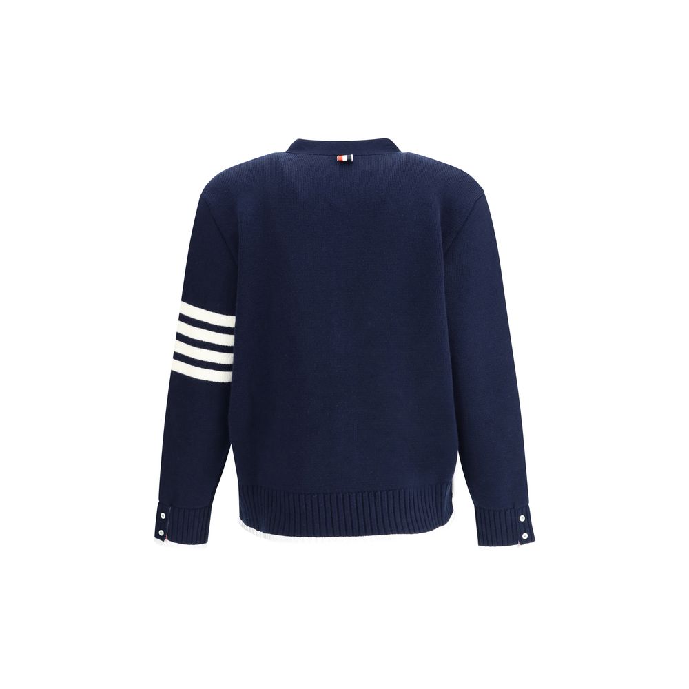 Thom Browne Blue Merino Wool Cardigan Thom Browne