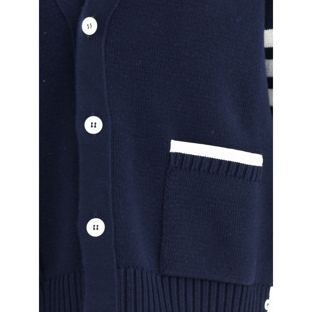 Thom Browne Blue Merino Wool Cardigan Thom Browne