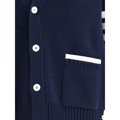 Thom Browne Blue Merino Wool Cardigan Thom Browne