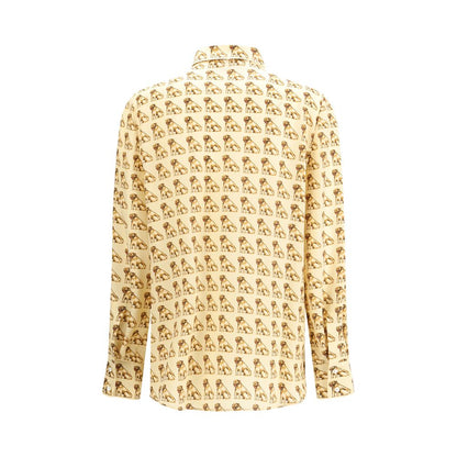 Valentino Beige Silk Pattern Shirt
