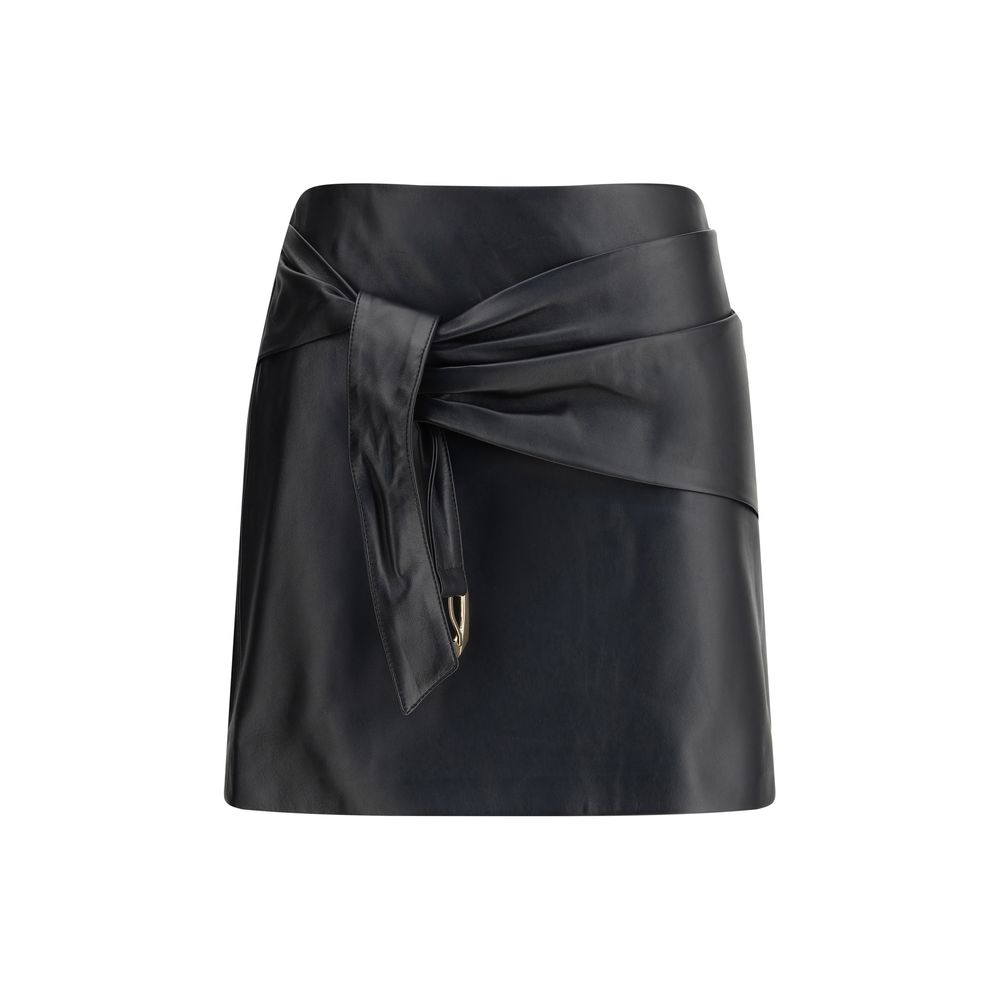 Versace Black Lamb Ovis Aries Aries Mini Skirt