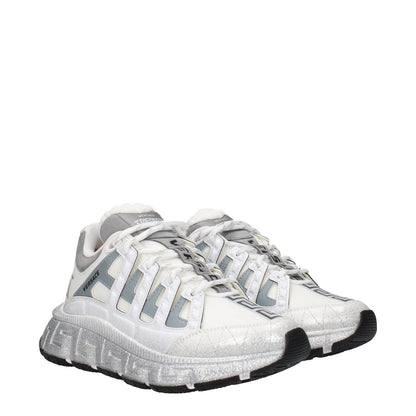 Versace White Fabric Athletic Sneakers
