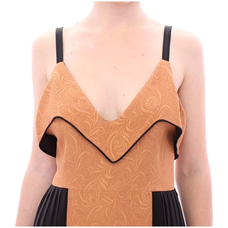 FILOS | Black Bronze Silk Sleeveless Above Sheath Dress | McRichard Designer Brands