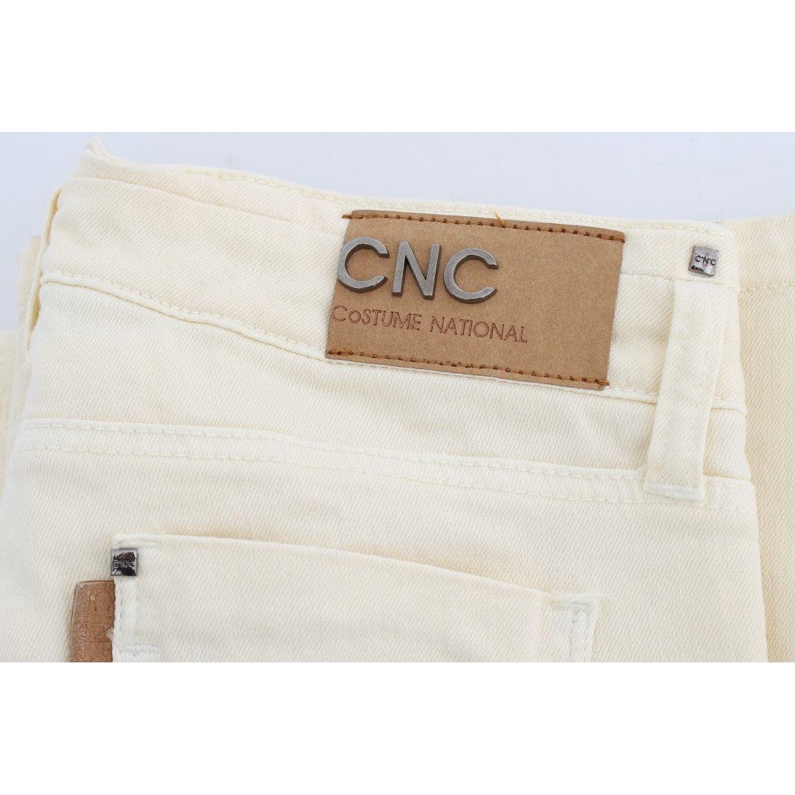 Costume National | White Cotton Stretch Flare Jeans | McRichard Designer Brands