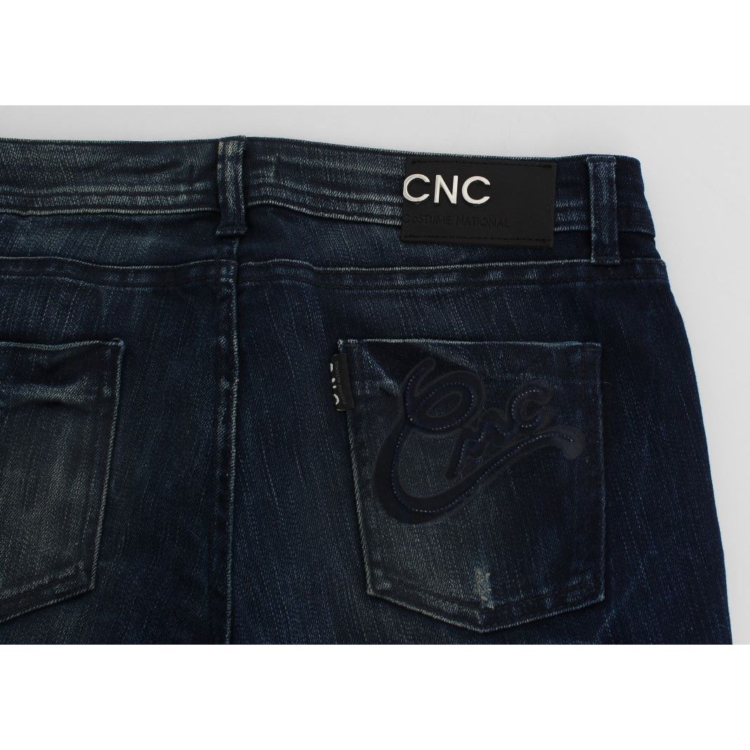 Costume National | Blue Wash Cotton Slim Fit Skinny Jeans | McRichard Designer Brands
