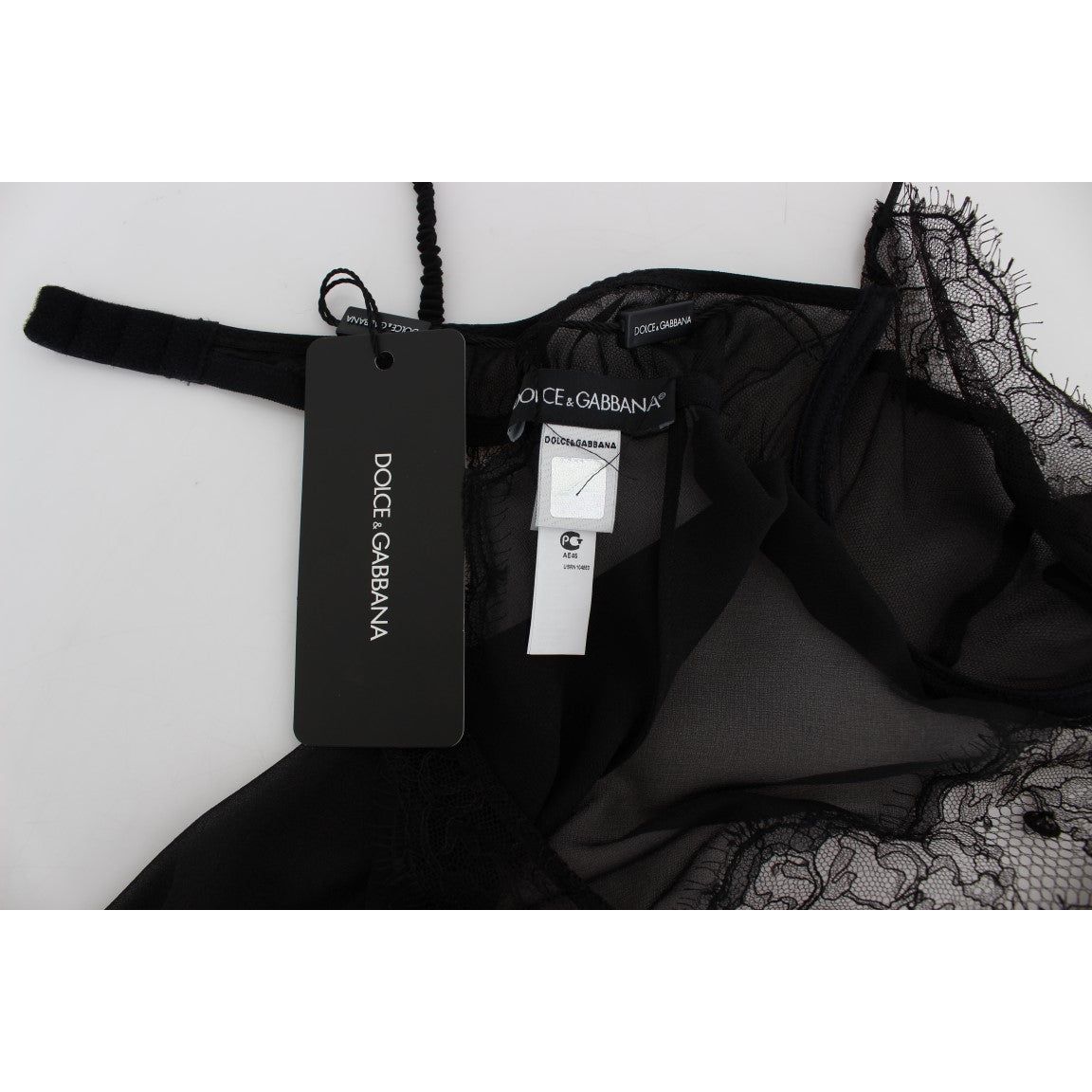 Dolce & Gabbana | Black Silk Lace Babydoll Lingerie Top | McRichard Designer Brands