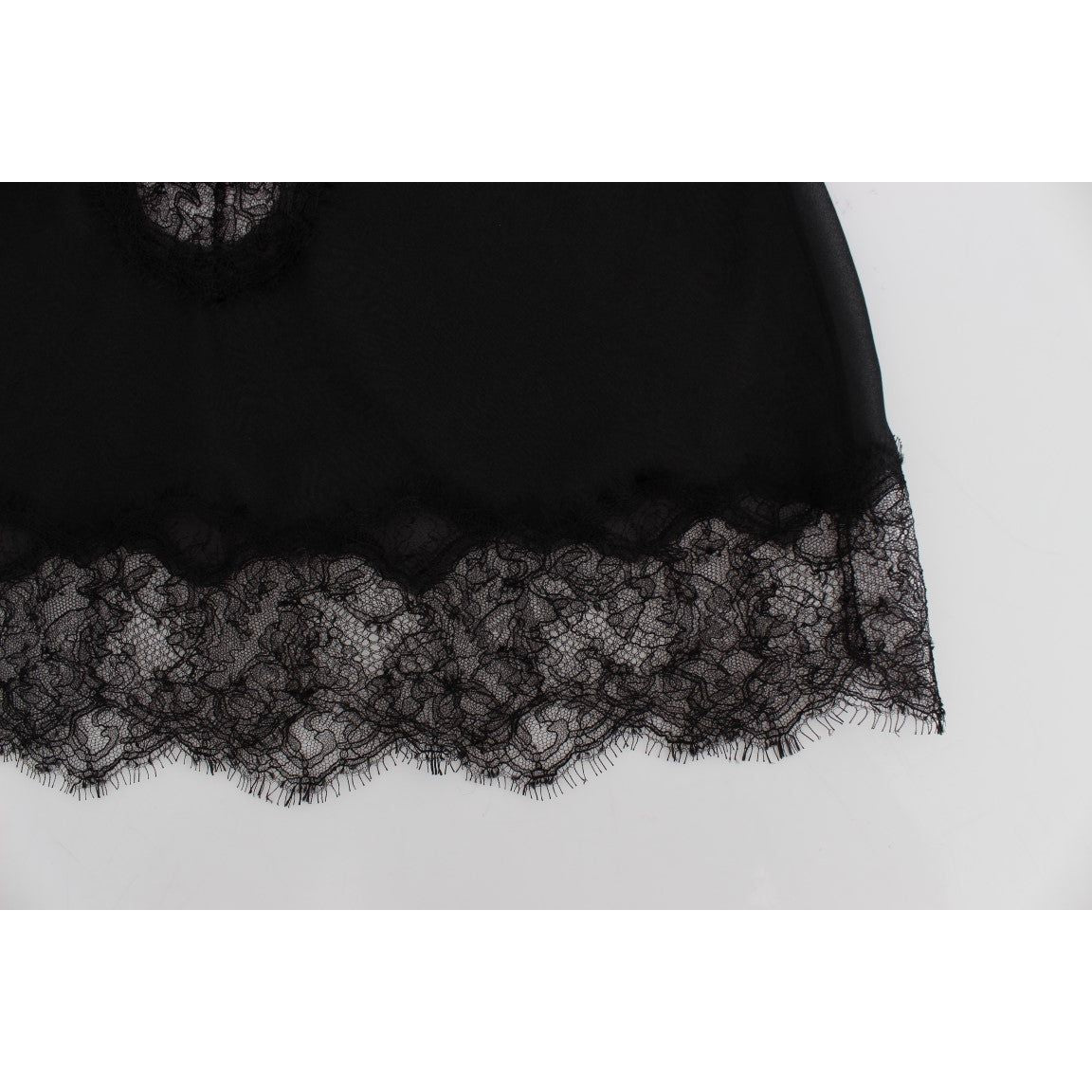 Dolce & Gabbana | Black Silk Lace Babydoll Lingerie Top | McRichard Designer Brands