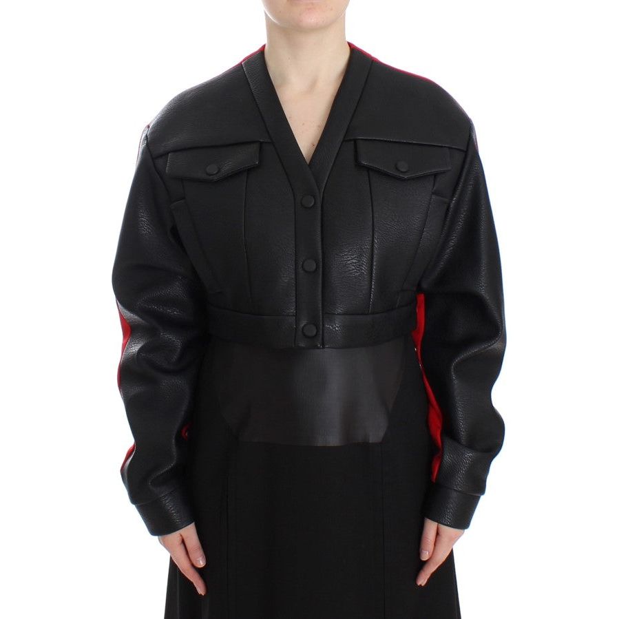 KAALE SUKTAE | Black Short Croped Coat Bomber Jacket | McRichard Designer Brands