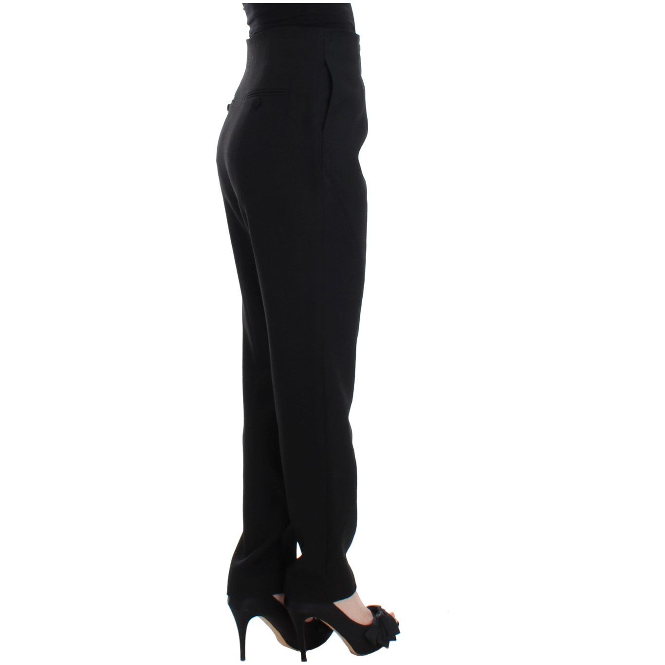 KAALE SUKTAE | Black High Waist Straight Slim Dress Pants | McRichard Designer Brands