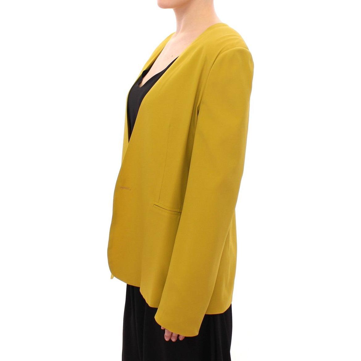 Lamberto Petri | Mustard Yellow Silk Blazer Jacket | McRichard Designer Brands