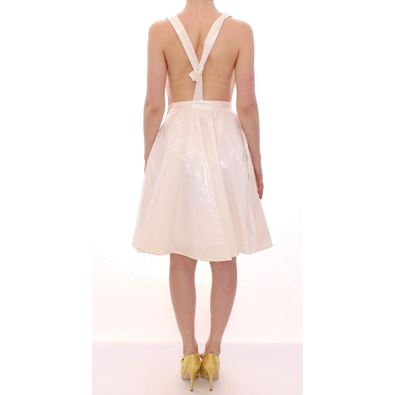Licia Florio | White Halterneck Knee Length Tea Dress | McRichard Designer Brands